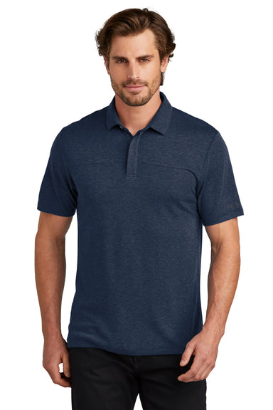 Ogio Mens Command Short Sleeve Polo Shirt River Navy Blue Front
