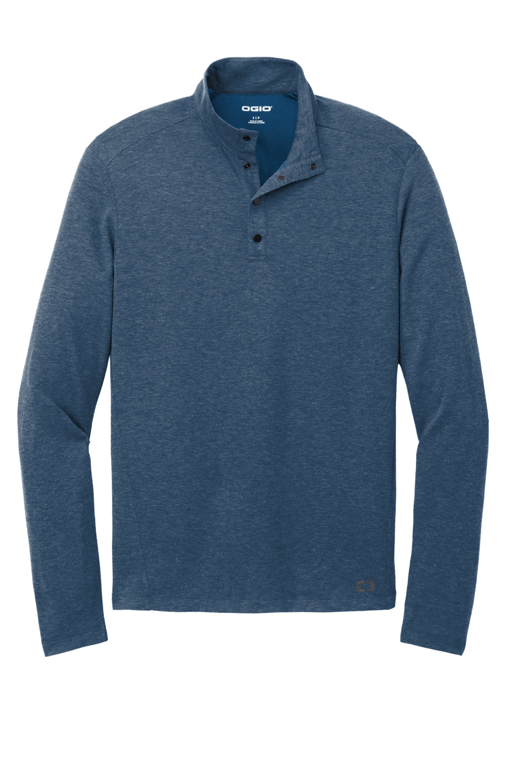 Ogio Mens Command 1/4 Snap Sweater Spar Blue Flat Front