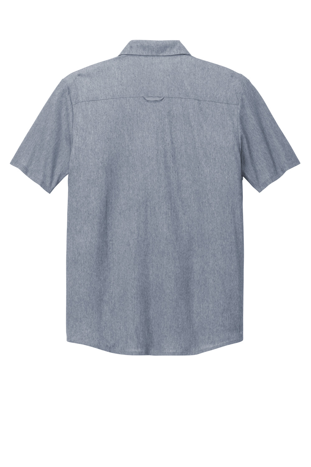 Ogio Mens Extend Short Sleeve Button Down Shirt Heather Deep Blue Flat Back