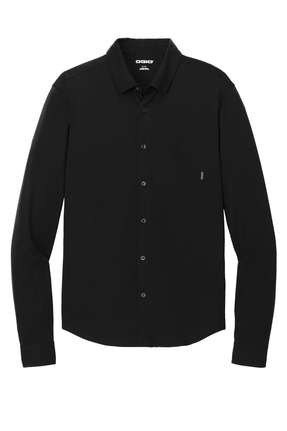 Ogio Mens Extend Long Sleeve Button Down Shirt Blacktop Flat Front