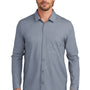 Ogio Mens Extend Long Sleeve Button Down Shirt w/ Pocket - Heather Deep Blue