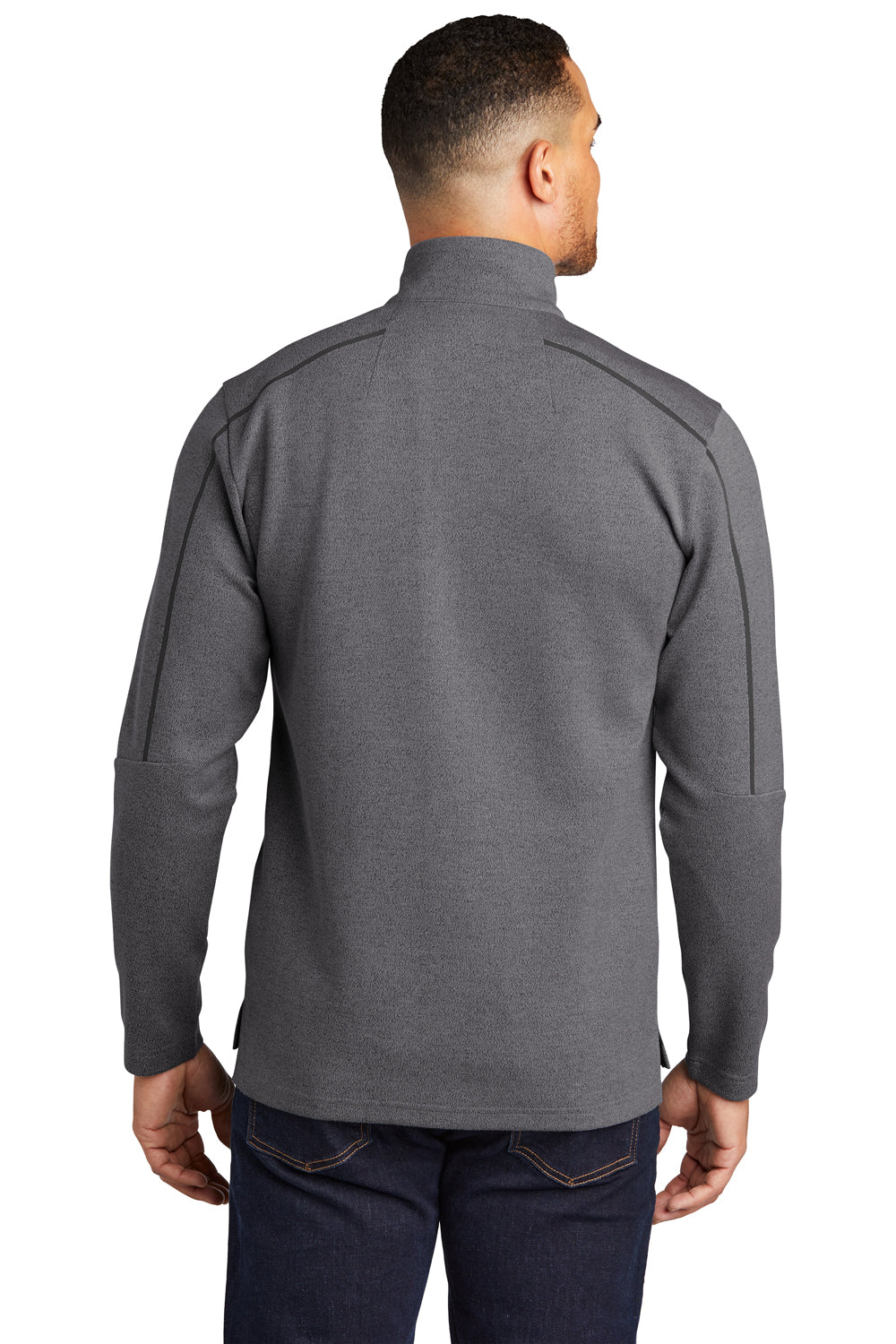 Ogio Mens Transition 1/4 Zip Sweatshirt Heather Blacktop Side