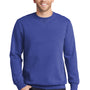 Port & Company Mens Beach Wash Fleece Crewneck Sweatshirt - Iris Blue