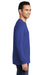 Port & Company Mens Beach Wash Long Sleeve Crewneck T-Shirt Iris Blue Side