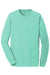 Port & Company Mens Beach Wash Long Sleeve Crewneck T-Shirt Cool Mint Green Flat Front