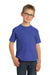 Port & Company Youth Beach Wash Short Sleeve Crewneck T-Shirt Iris Blue Front