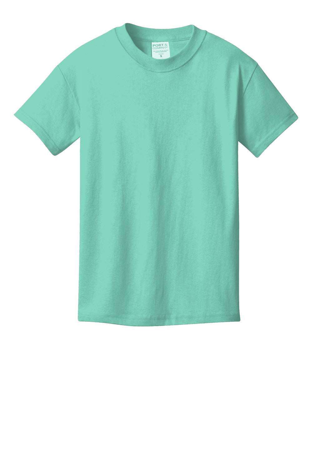 Port & Company Youth Beach Wash Short Sleeve Crewneck T-Shirt Cool Mint Green Flat Front