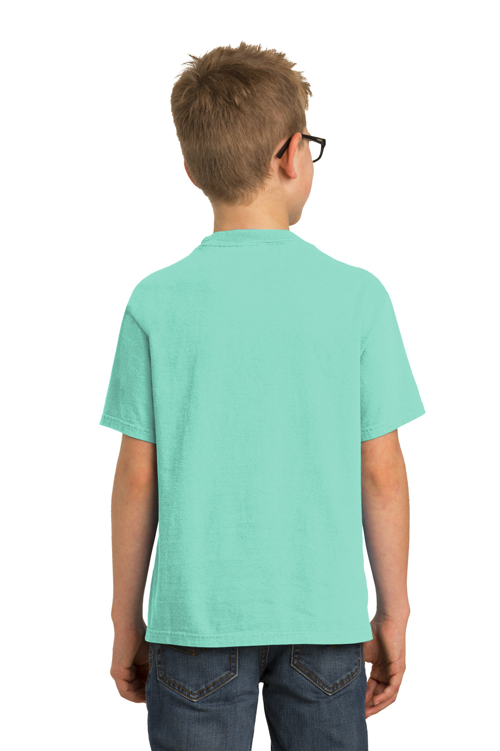 Port & Company Youth Beach Wash Short Sleeve Crewneck T-Shirt Cool Mint Green Back