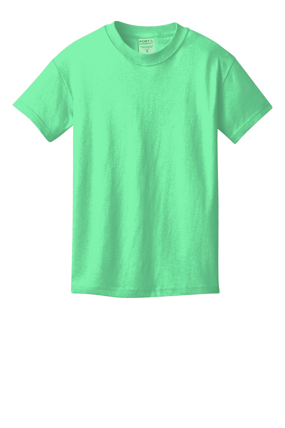 Port & Company Youth Beach Wash Short Sleeve Crewneck T-Shirt Jadeite Green Flat Front