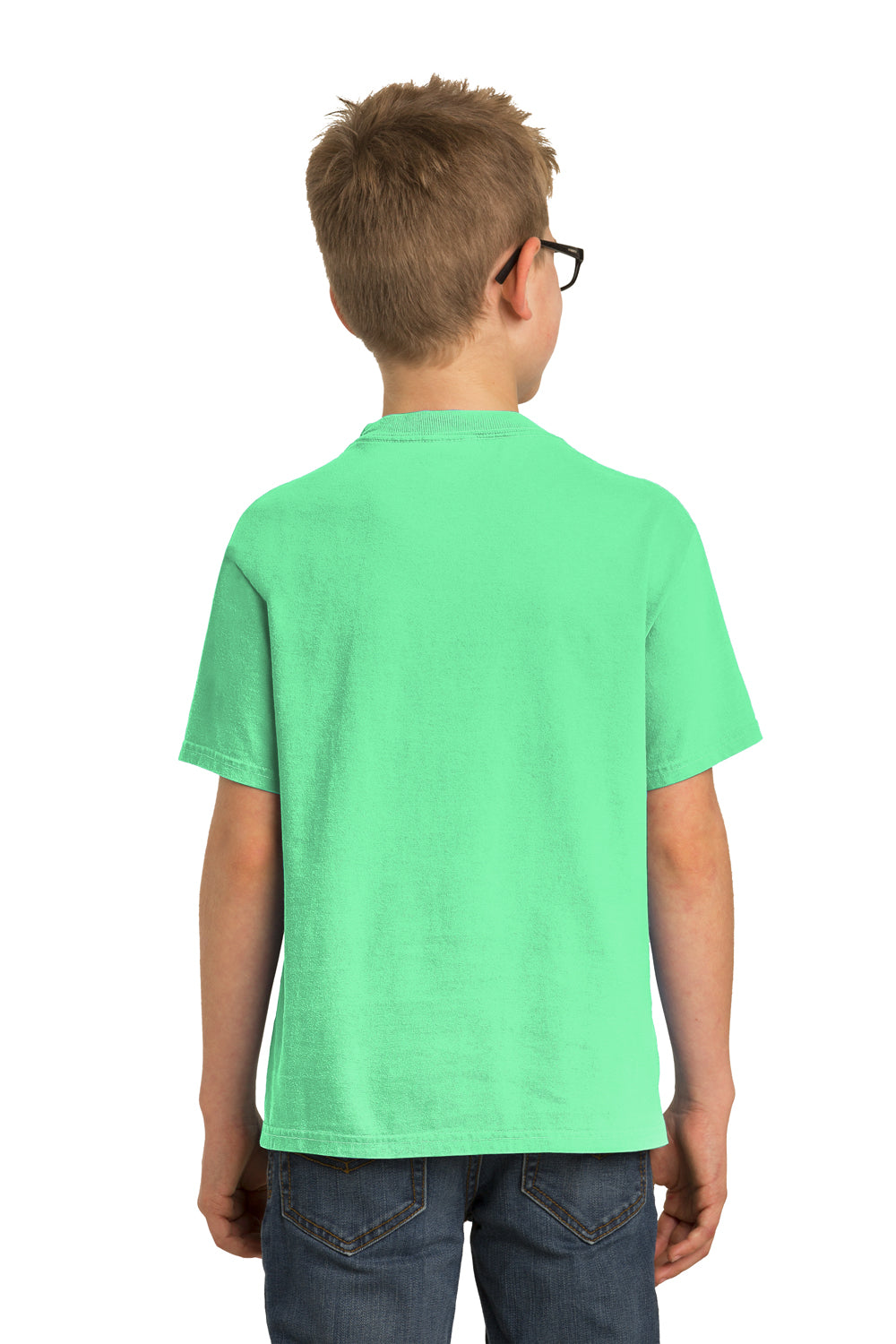 Port & Company Youth Beach Wash Short Sleeve Crewneck T-Shirt Jadeite Green Back