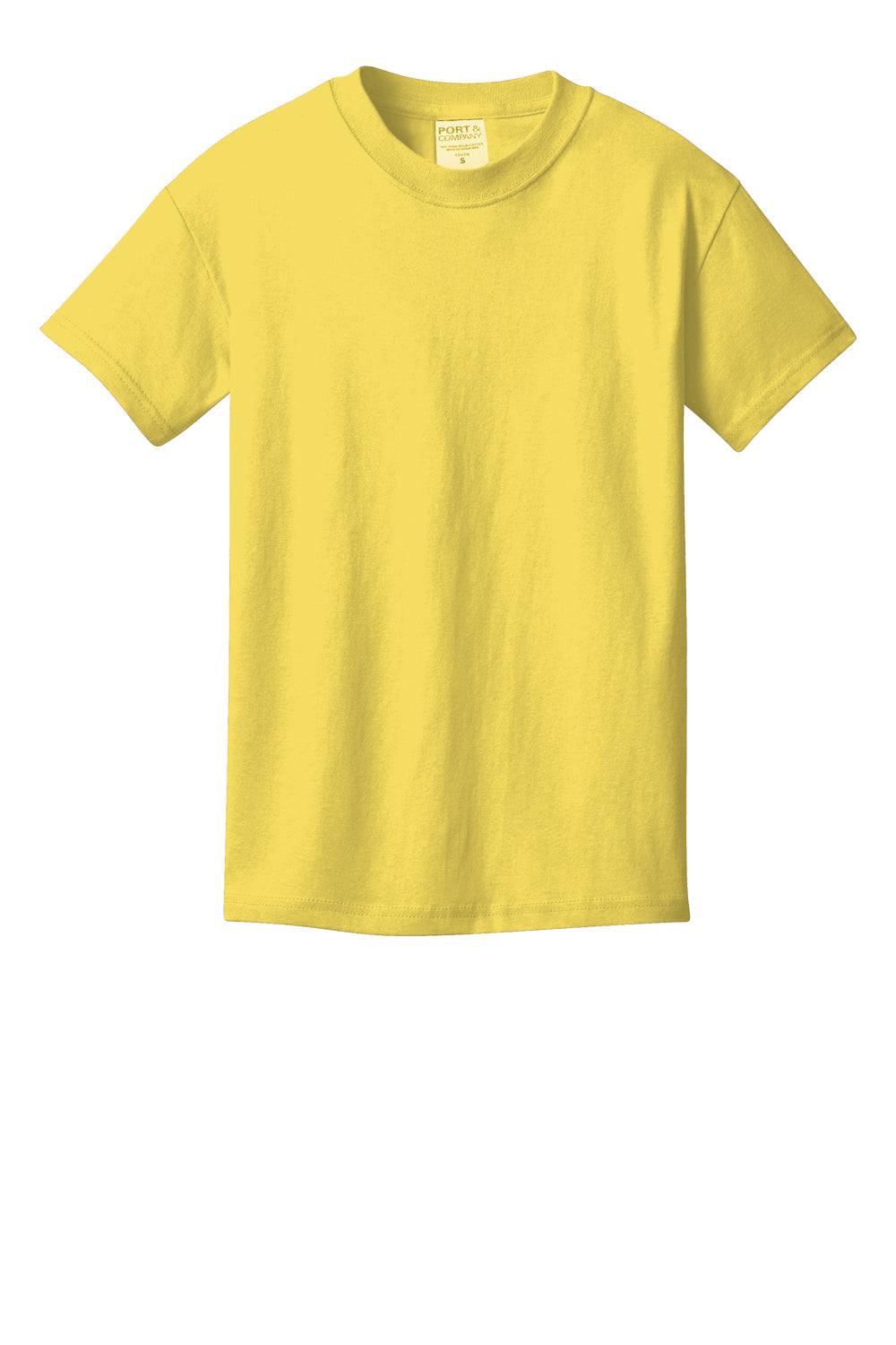 Port & Company Youth Beach Wash Short Sleeve Crewneck T-Shirt Popcorn Yellow Flat Front