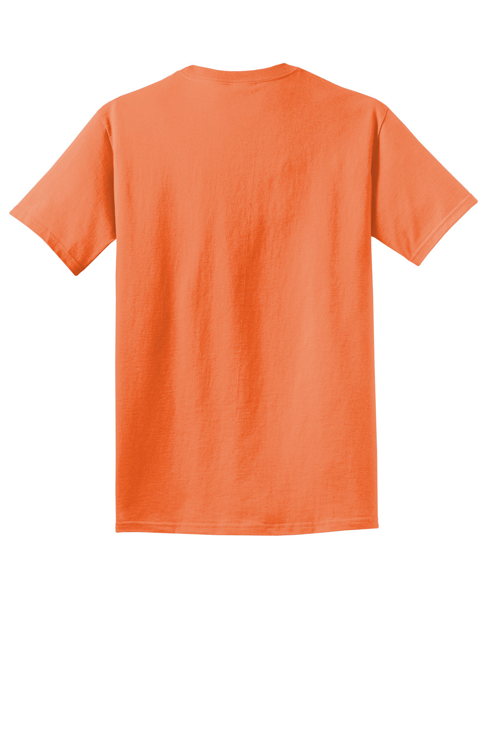 Port & Company Mens Beach Wash Short Sleeve Crewneck T-Shirt Cantaloupe Orange Flat Back