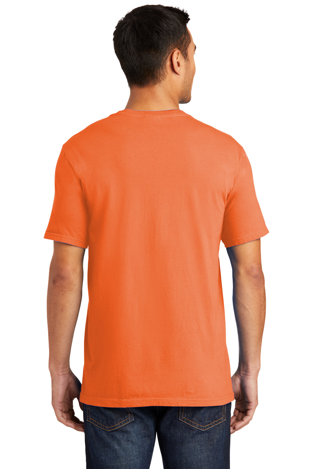Port & Company Mens Beach Wash Short Sleeve Crewneck T-Shirt Cantaloupe Orange Back