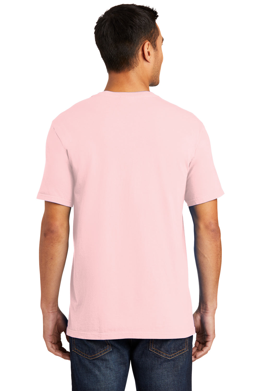 Port & Company PC099 Mens Beach Wash Short Sleeve Crewneck T-Shirt Cherry Blossom Pink Back