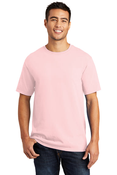 Port & Company PC099 Mens Beach Wash Short Sleeve Crewneck T-Shirt Cherry Blossom Pink Front