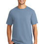 Port & Company Mens Beach Wash Short Sleeve Crewneck T-Shirt - Faded Denim Blue