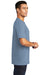 Port & Company PC099 Mens Beach Wash Short Sleeve Crewneck T-Shirt Faded Denim Blue Side