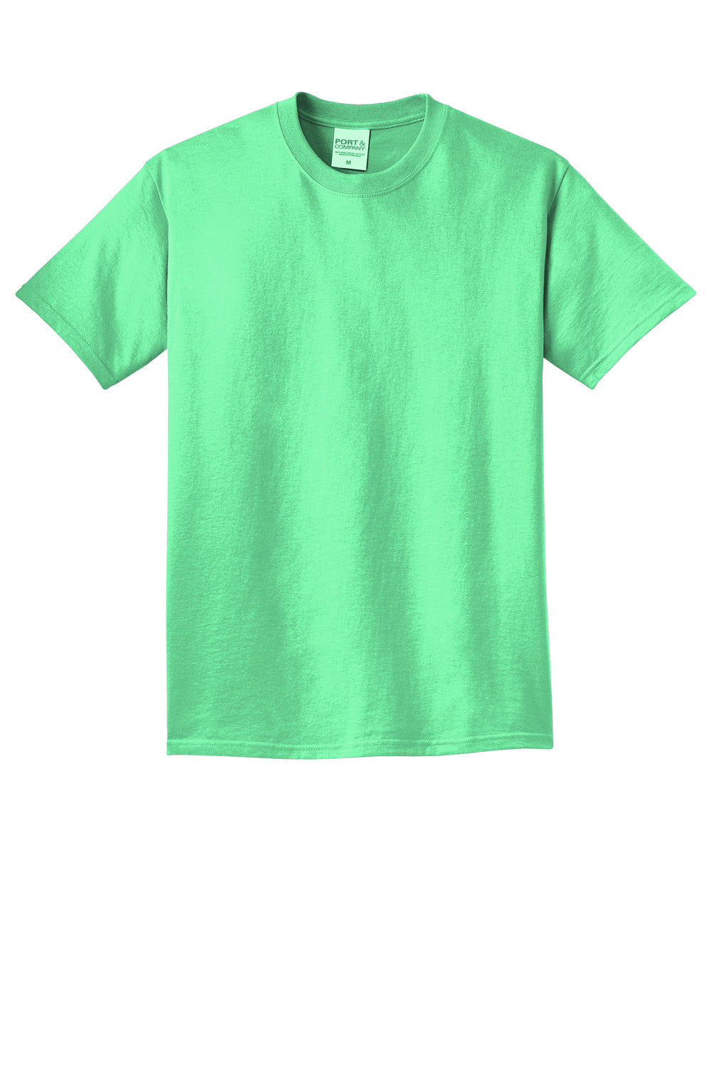 Port & Company PC099 Mens Beach Wash Short Sleeve Crewneck T-Shirt Jadeite Green Flat Front