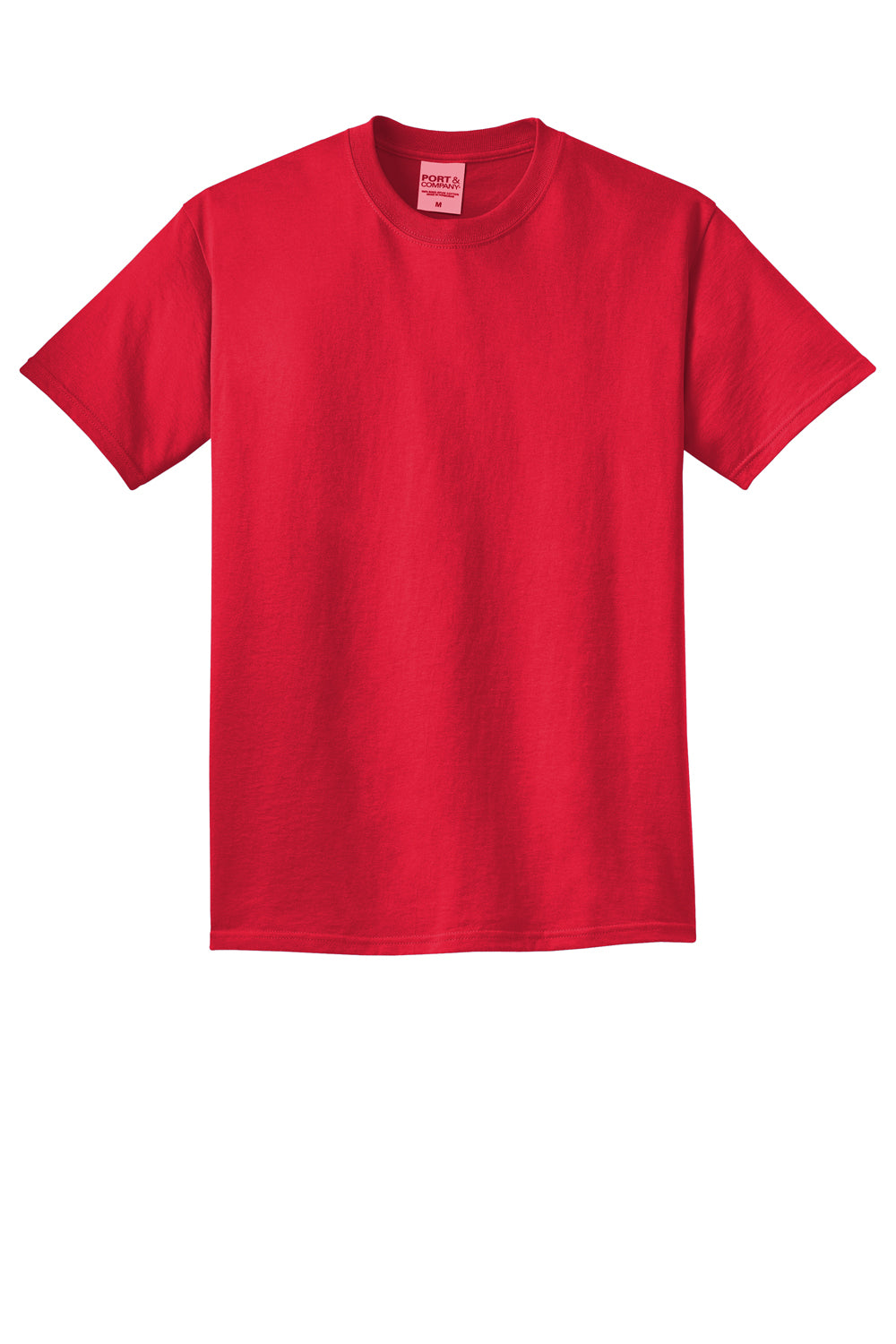 Port & Company PC099 Mens Beach Wash Short Sleeve Crewneck T-Shirt Red Flat Front