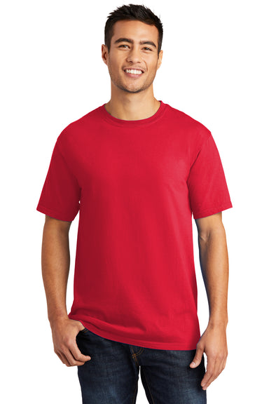 Port & Company PC099 Mens Beach Wash Short Sleeve Crewneck T-Shirt Red Front