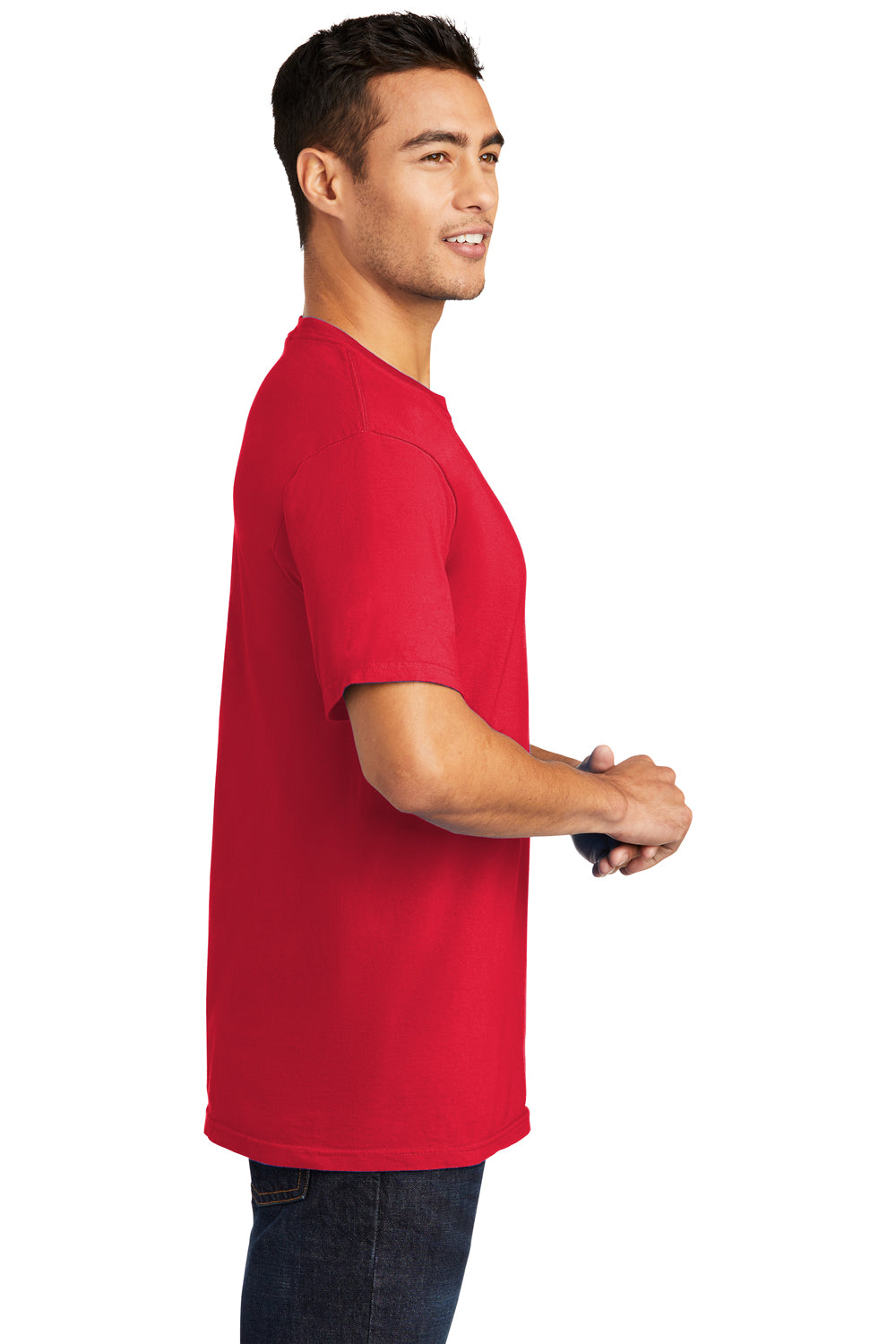 Port & Company PC099 Mens Beach Wash Short Sleeve Crewneck T-Shirt Red Side