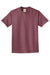 Port & Company Mens Beach Wash Short Sleeve Crewneck T-Shirt Wineberry Flat Front