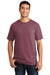 Port & Company Mens Beach Wash Short Sleeve Crewneck T-Shirt Wineberry Front