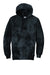 Port & Company PC144 Crystal Tie-Dye Hooded Sweatshirt Hoodie Black Flat Front