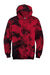 Port & Company PC144 Crystal Tie-Dye Hooded Sweatshirt Hoodie Black/Red Flat Front