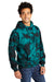 Port & Company PC144 Crystal Tie-Dye Hooded Sweatshirt Hoodie Black/Teal 3Q