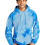 Port & Company Mens Crystal Tie-Dye Hooded Sweatshirt Hoodie - Sky Blue