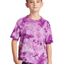 Port & Company Youth Crystal Tie-Dye Short Sleeve Crewneck T-Shirt - Purple