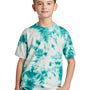 Port & Company Youth Crystal Tie-Dye Short Sleeve Crewneck T-Shirt - Teal Blue