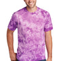 Port & Company Mens Crystal Tie-Dye Short Sleeve Crewneck T-Shirt - Purple