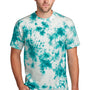 Port & Company Mens Crystal Tie-Dye Short Sleeve Crewneck T-Shirt - Teal Blue