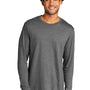 Port & Company Mens Long Sleeve Crewneck T-Shirt - Heather Graphite Grey