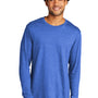 Port & Company Mens Long Sleeve Crewneck T-Shirt - Heather Royal Blue