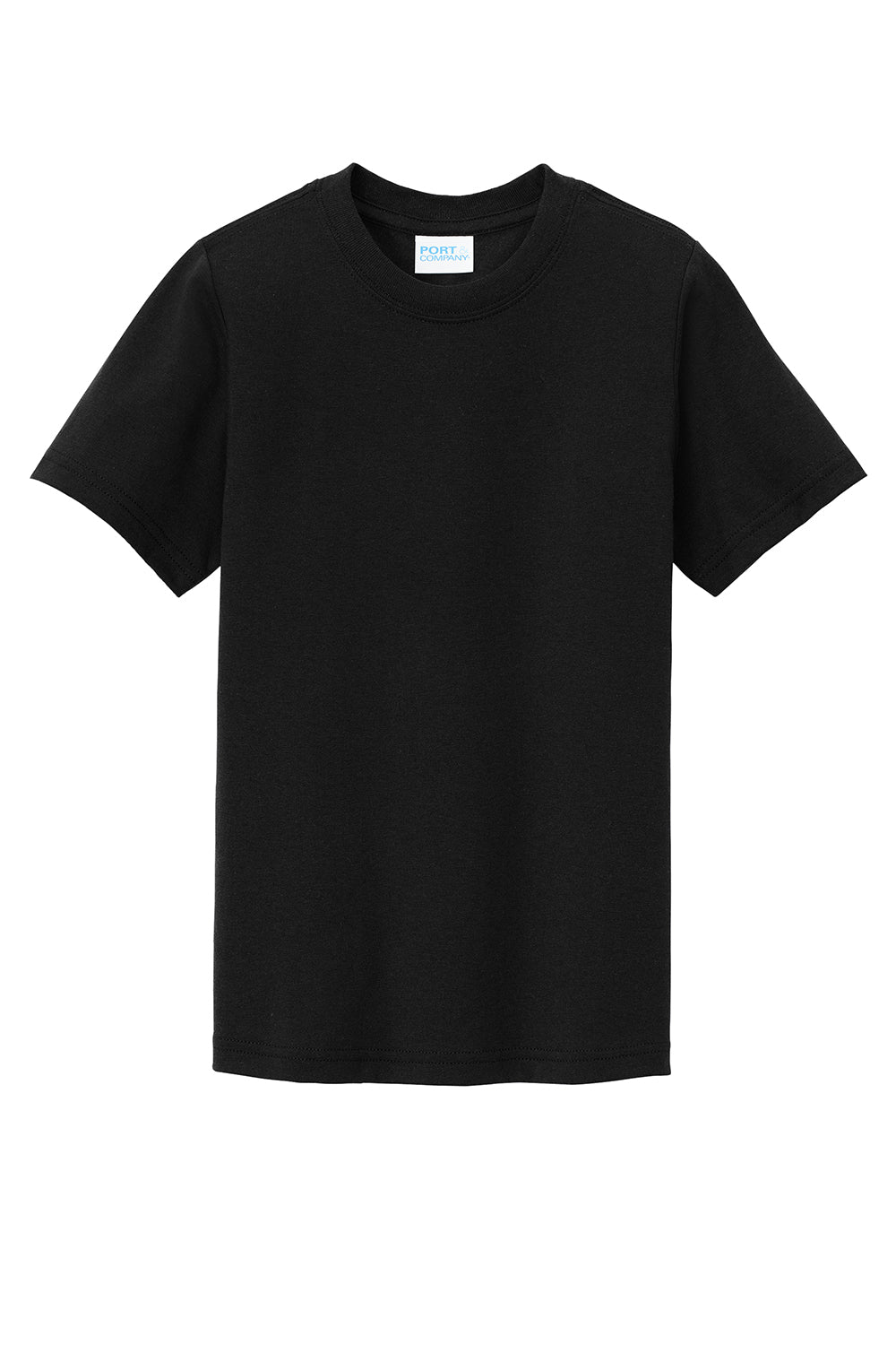 Port & Company PC330Y Youth Short Sleeve Crewneck T-Shirt Black Flat Front