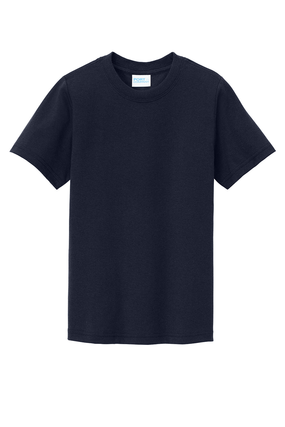 Port & Company PC330Y Youth Short Sleeve Crewneck T-Shirt Deep Navy Blue Flat Front