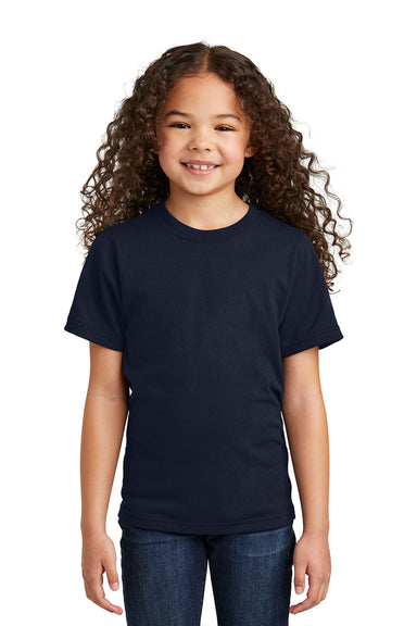 Port & Company PC330Y Youth Short Sleeve Crewneck T-Shirt Deep Navy Blue Front