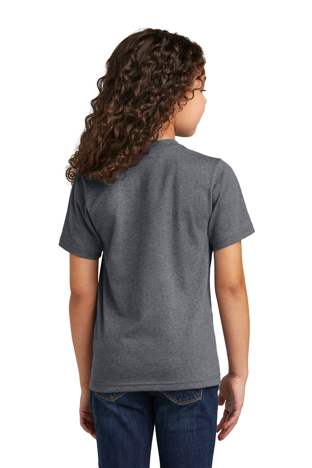 Port & Company PC330Y Youth Short Sleeve Crewneck T-Shirt Heather Graphite Grey Back