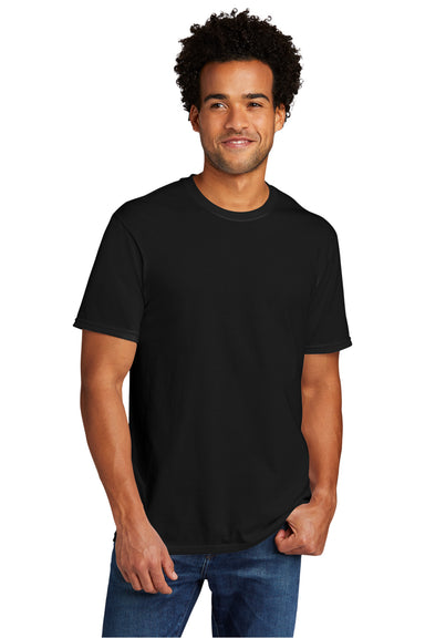 Port & Company Mens Short Sleeve Crewneck T-Shirt Black Front