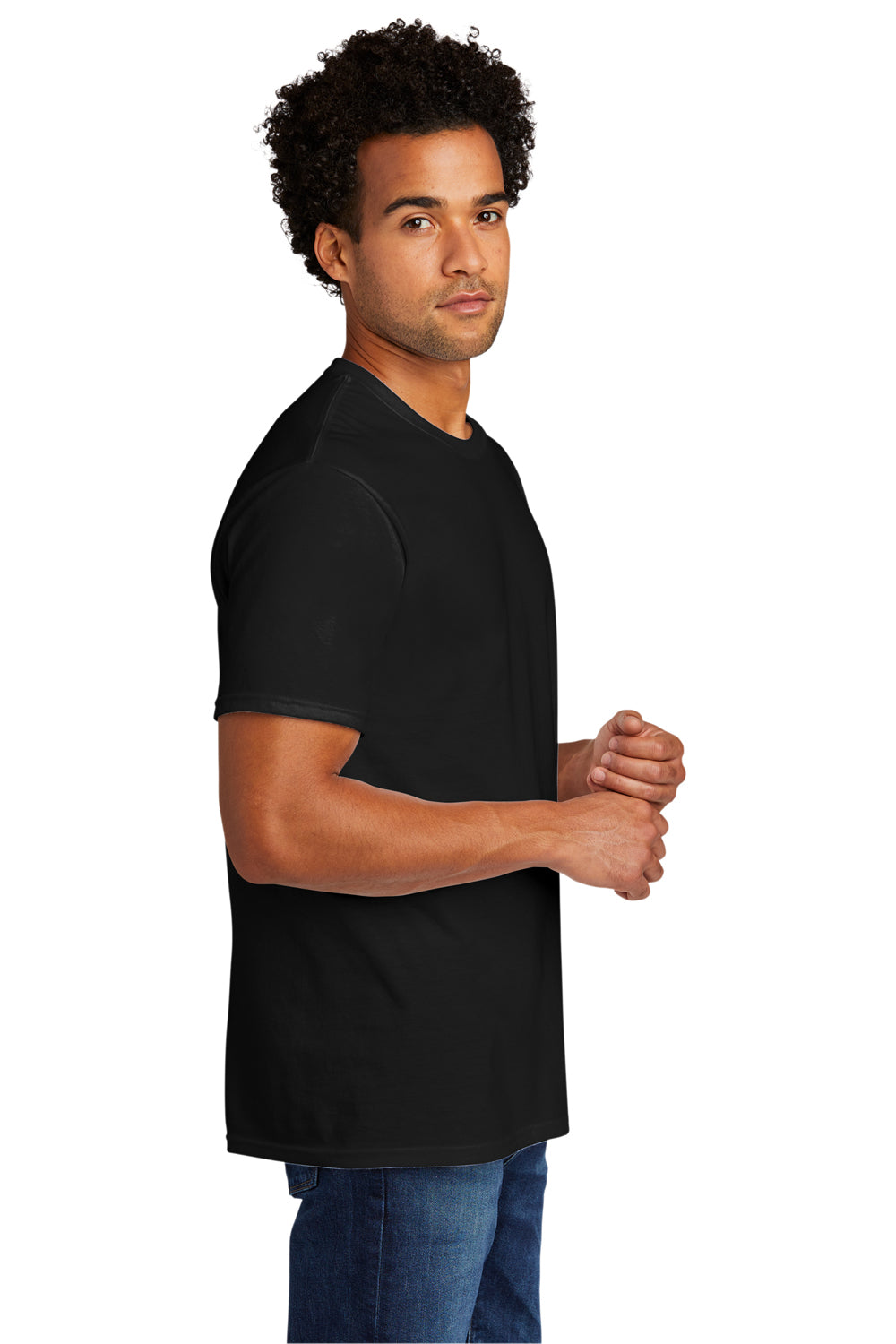 Port & Company Mens Short Sleeve Crewneck T-Shirt Black Side