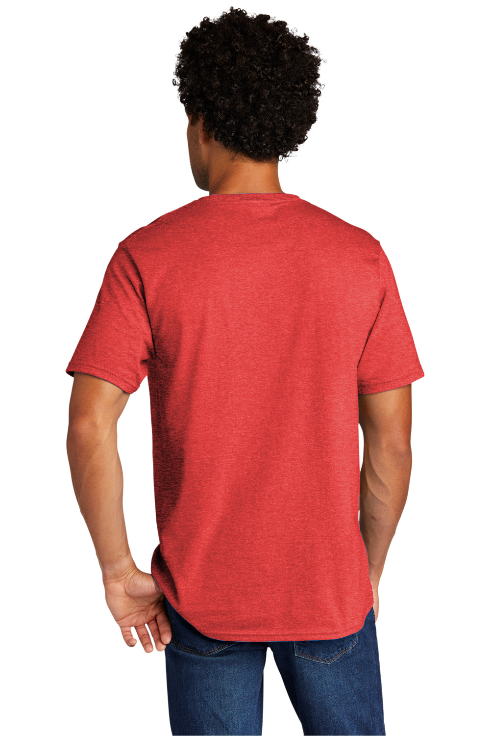 Port & Company Mens Short Sleeve Crewneck T-Shirt Heather Bright Red Side