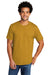 Port & Company Mens Short Sleeve Crewneck T-Shirt Heather Ochre Yellow Front