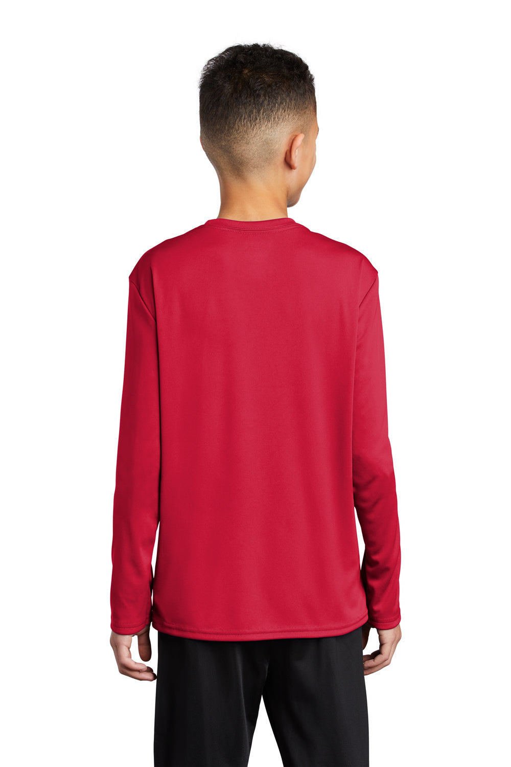 Port & Company Youth Performance Long Sleeve Crewneck T-Shirt Red Side