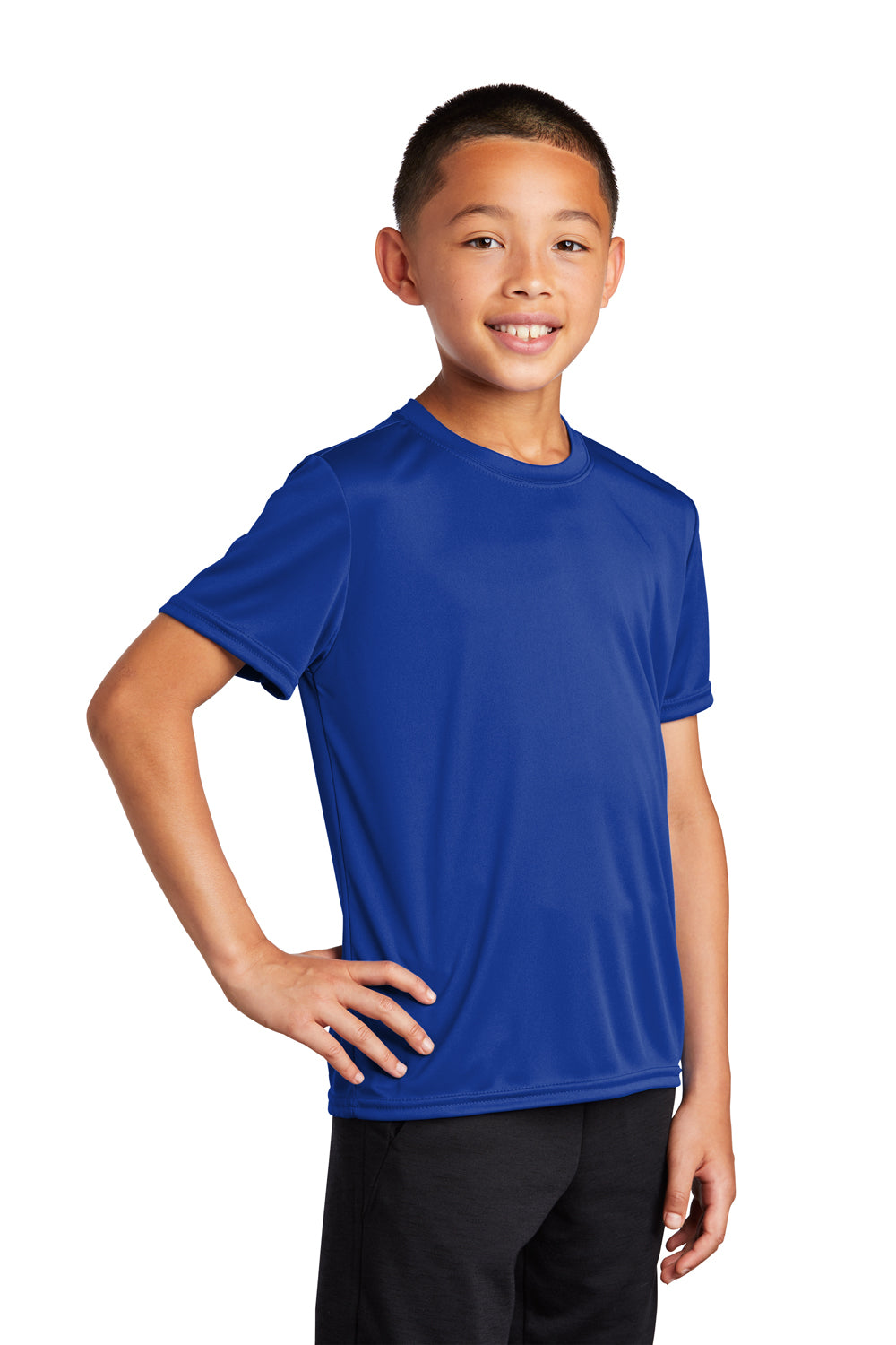 Port & Company PC380Y Youth Dry Zone Performance Moisture Wicking Short Sleeve Crewneck T-Shirt True Royal Blue 3Q