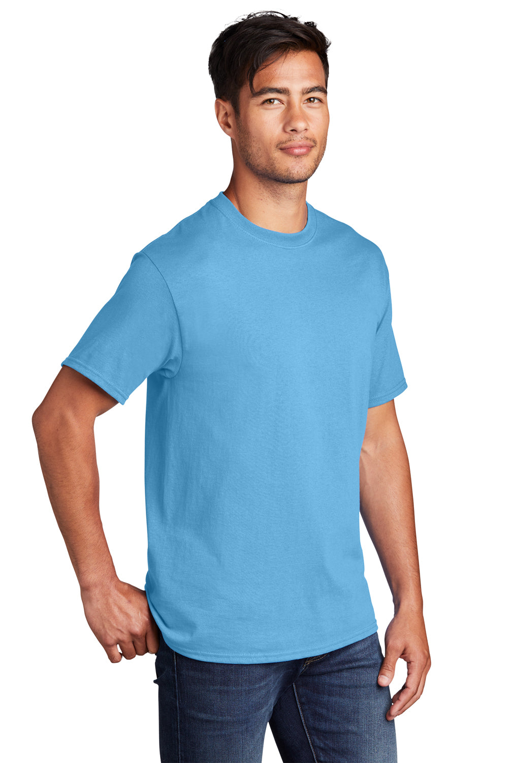 Port & Company PC54DTG Core Cotton DTG Short Sleeve Crewneck T-Shirt Aquatic Blue 3Q