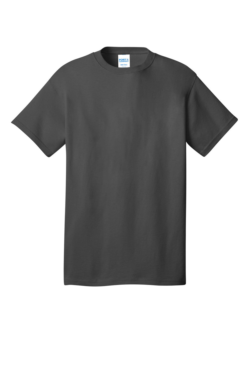 Port & Company PC54DTG Core Cotton DTG Short Sleeve Crewneck T-Shirt Charcoal Grey Flat Front