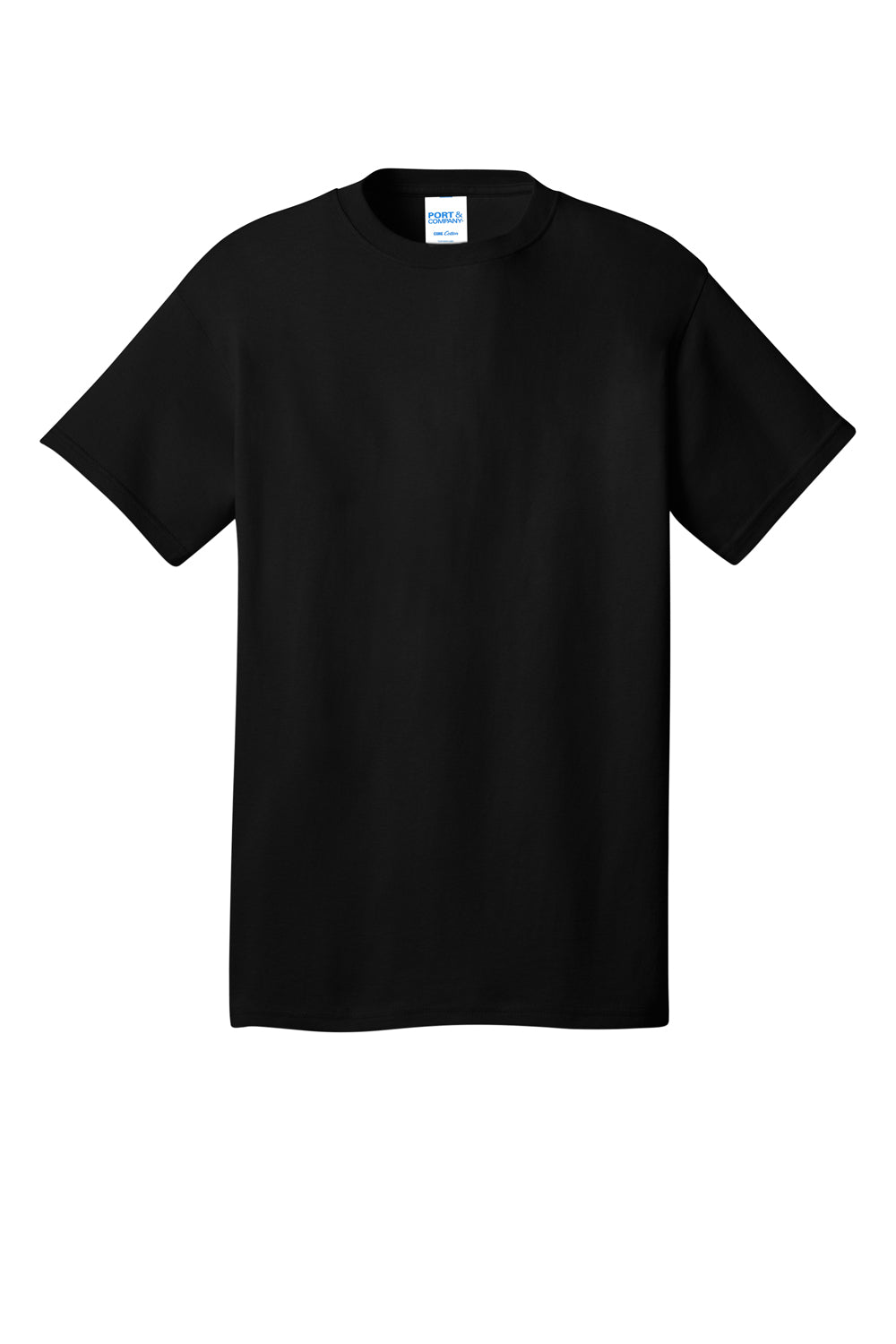 Port & Company PC54DTG Core Cotton DTG Short Sleeve Crewneck T-Shirt Jet Black Flat Front